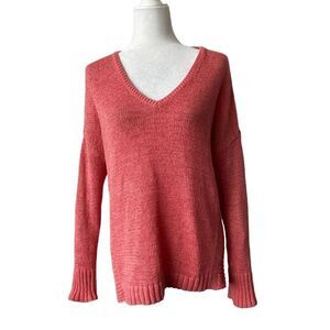 LOFT Women’s Knit Sweater Peach High Low SZ L